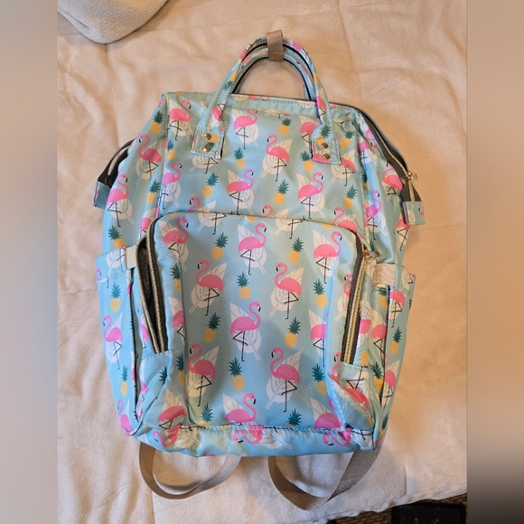 Handbags - Flamingo Diaper Bag Backpack for Baby Girls Boys, Large Capac